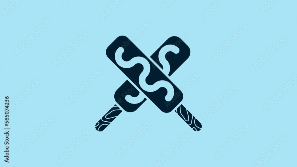 Blue Ice cream icon isolated on blue background. Sweet symbol. 4K Video motion graphic animation Blue Ice cream icon isolated on blue background. Sweet symbol. 4K Video motion graphic animation