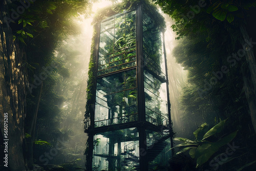 Tropical forest and glass e...