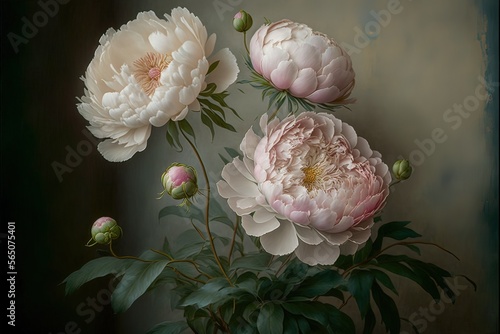 Delicate light peony flower...