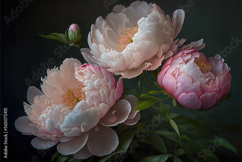 Delicate light peony flower...