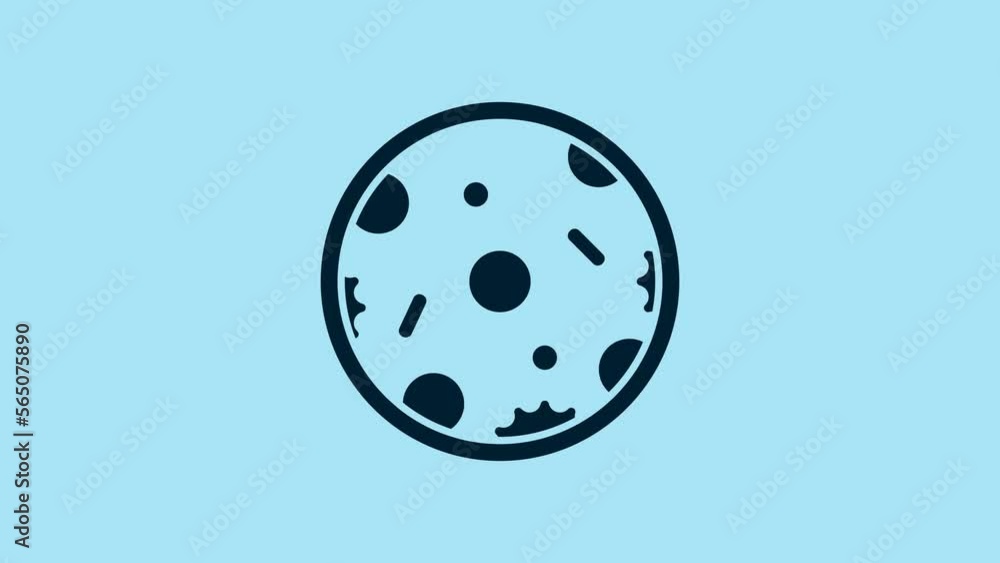 Blue Pizza icon isolated on blue background. Fast food menu. 4K Video motion graphic animation Blue Pizza icon isolated on blue background. Fast food menu. 4K Video motion graphic animation