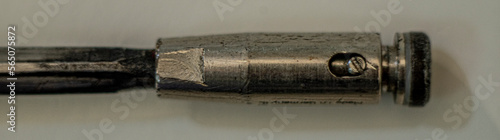 Bilde på lerret closed up of epee blade tip on white background