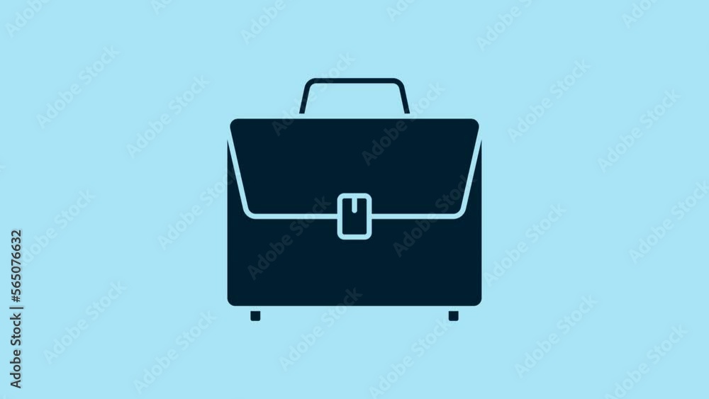 Blue Briefcase icon isolated on blue background. Business case sign. Business portfolio. 4K Video motion graphic animation Blue Briefcase icon isolated on blue background. Business case sign. Business portfolio. 4K Video motion graphic animation