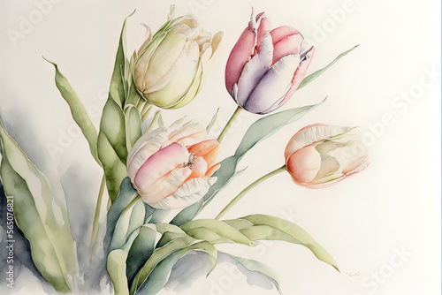 Spring tulips in watercolor...