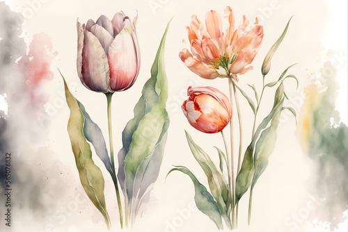 Spring tulips in watercolor...