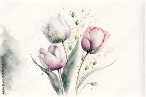Spring tulips in watercolor...