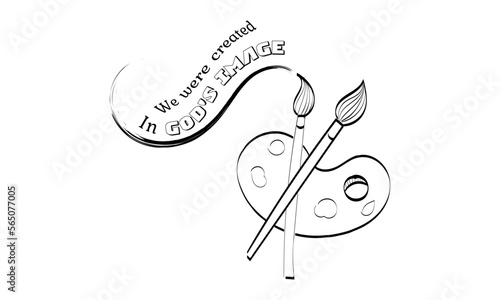 Scripture Illustration for Tattoo design. The message of the Gospel of Jesus Christ. Bible lesson for kids.
