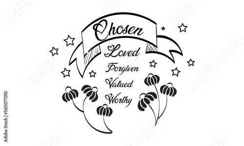 Scripture Illustration for Tattoo design. The message of the Gospel of Jesus Christ. Bible lesson for kids.