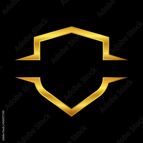 gold shield vector logo template