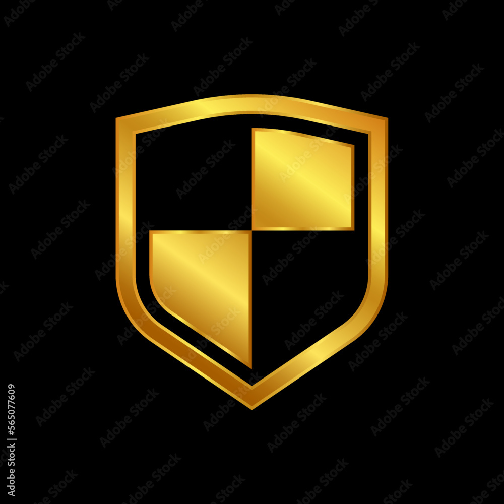 gold shield vector logo template gold shield vector logo template