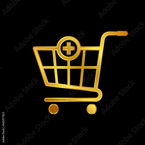 gold trolley vector logo template