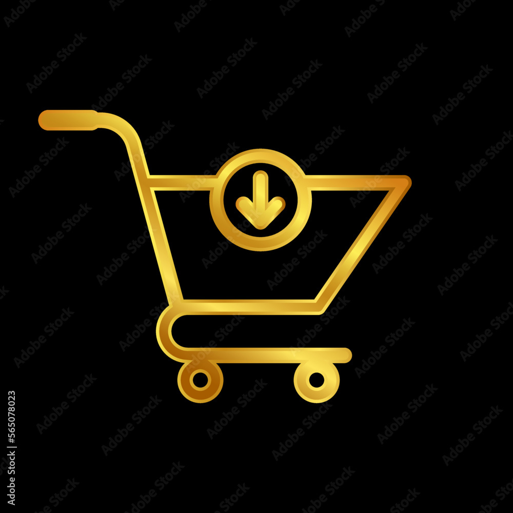gold trolley vector logo template