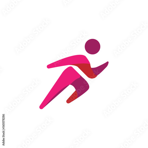 run running people human man sport logo vector icon illustration