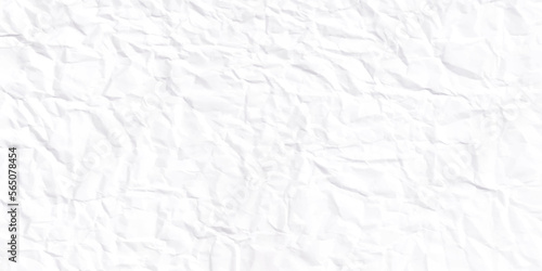 The background is white. Texture of paper with kinks and dents, old and dilapidated. Paper texture background, Crumpled paper. White creased paper.