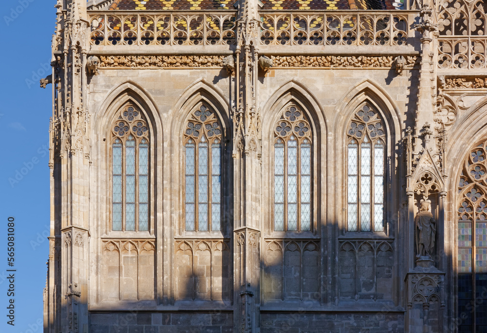 Detail of the exterior of the St. Stephen's Cathedral in Vienna, Austria, the most important religious building of the city