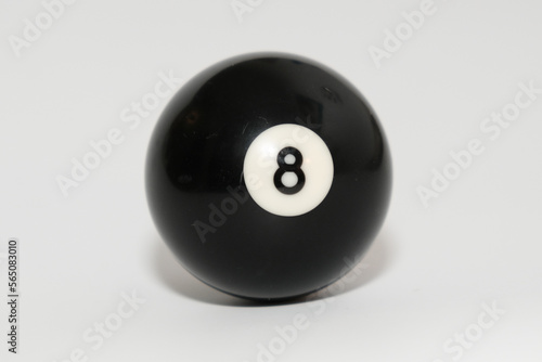 black billard 8 ball isolated on white background