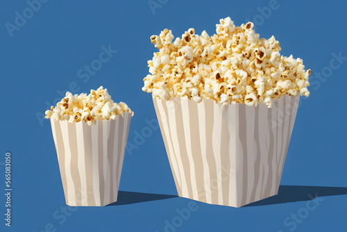 3d rendering illustration of popcorn, using Generative AI