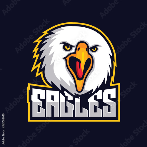 eagles logo design, eagle esports logo template vector, eagle gaming logo, angry eagle