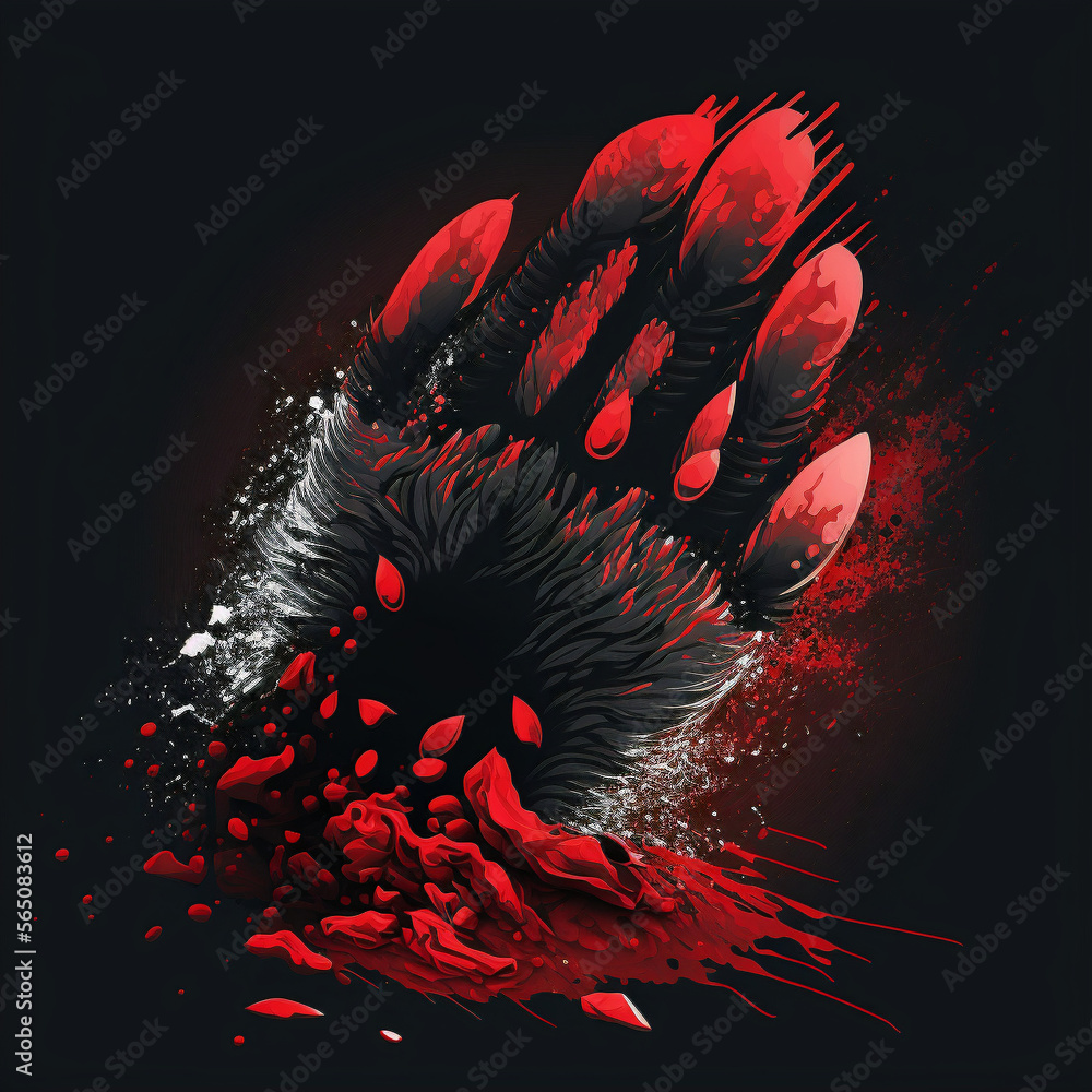 Bear Claw Wallpaper Background - Illustration, Logo Design. Generative