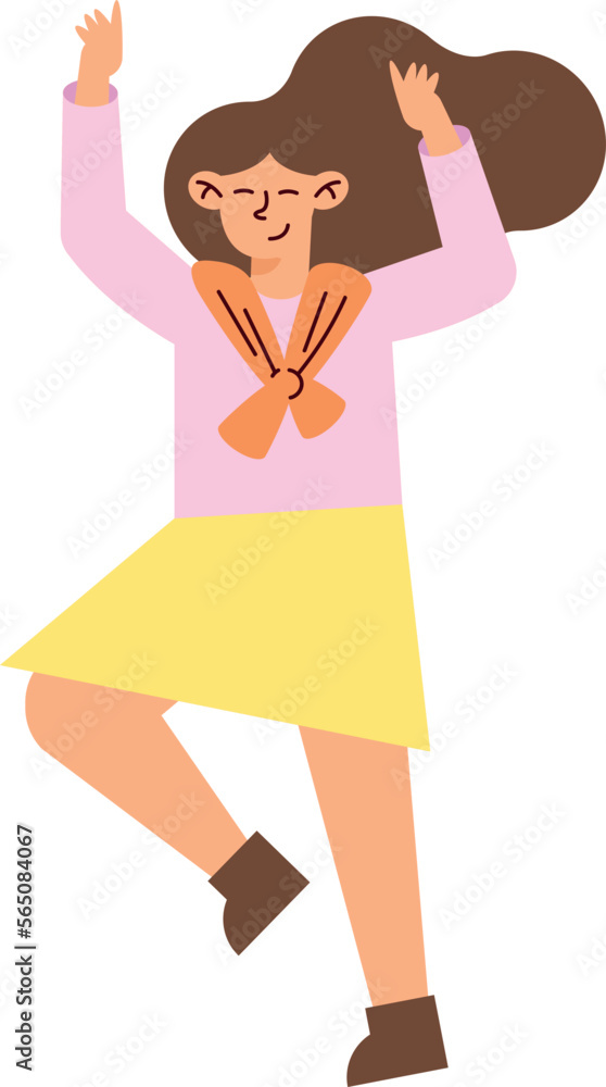 happy woman wearing spring wear happy woman wearing spring wear