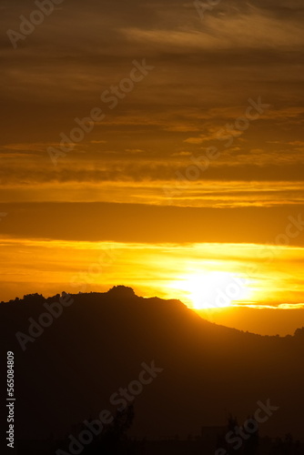 Spectacular and colorful sunrise on the horizon in Murcia © JuanPablo