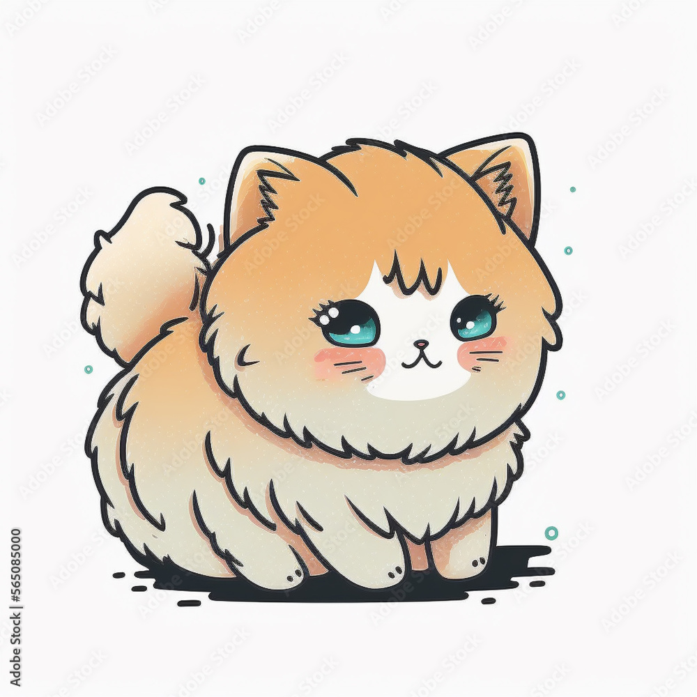 kitten cute fluffy with big eyes sits on a white background kitten cute fluffy with big eyes sits on a white background