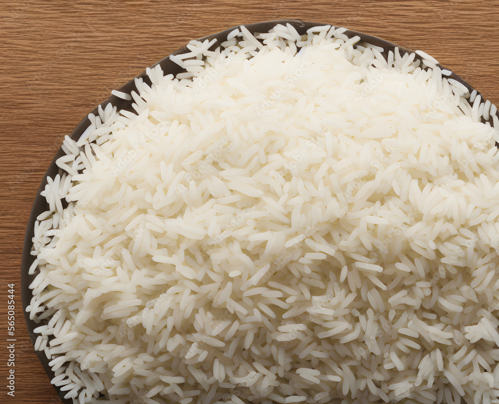 Realistic illustration of cooked rice, using Generative AI Realistic illustration of cooked rice, using Generative AI