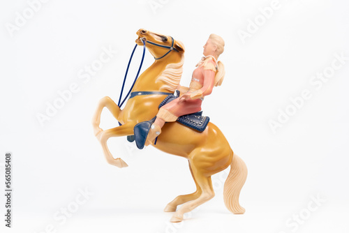Vintage Cowgirl Toy with Horse © Andrew