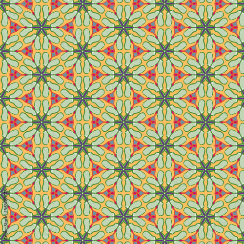 Beautiful green blossom abstract mandala art design pattern background, decoration graphic illustration element textile.