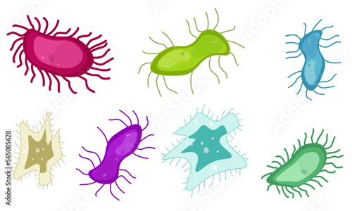 Set of different virus and bacteria shapes © JJIMAGE