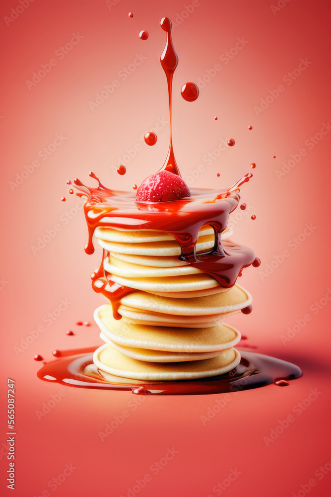 Chandeleur, pancakes et crêpes. Photographie culinaire de dessert en studio. Generative AI.