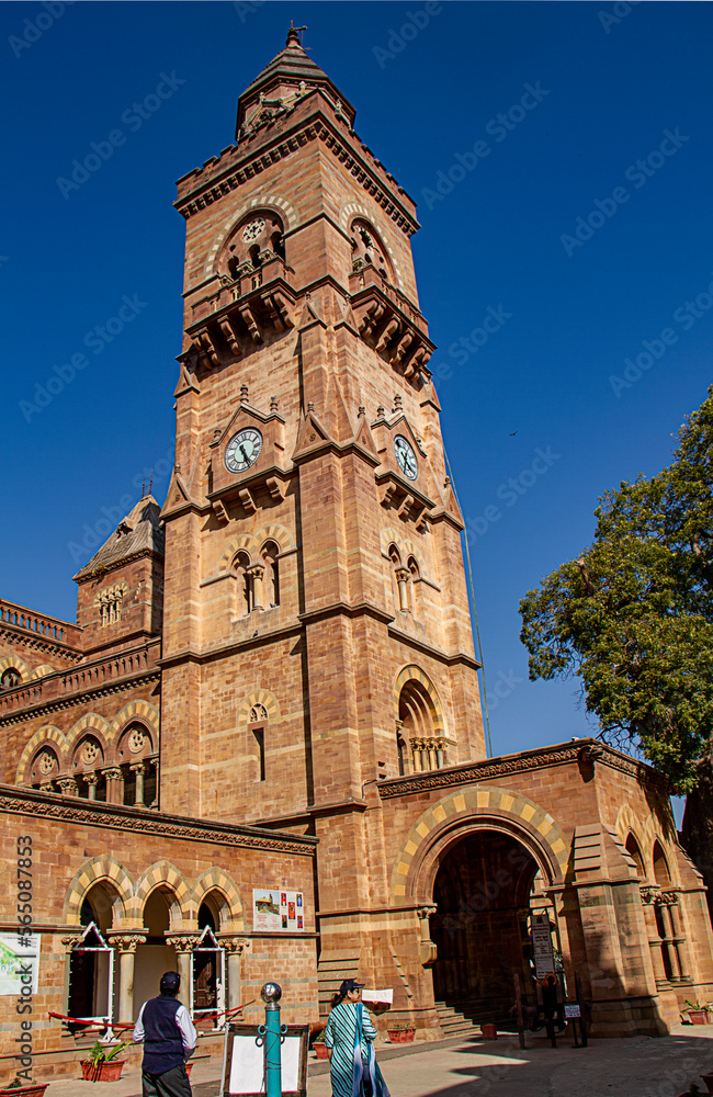 Parag Mahal in Bhuj Gujarat constructed in Italian Gothic style with Red Sand Stone