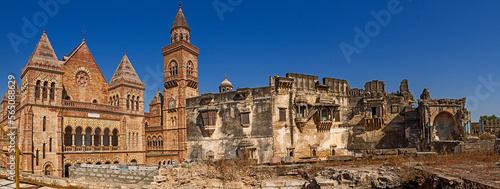 panoramic view of Parag Mahal and old structures around the Mahal in Bhuj Gujarat photo