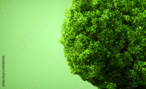 3d rendering illustration of tree with green leaves  Generative AI