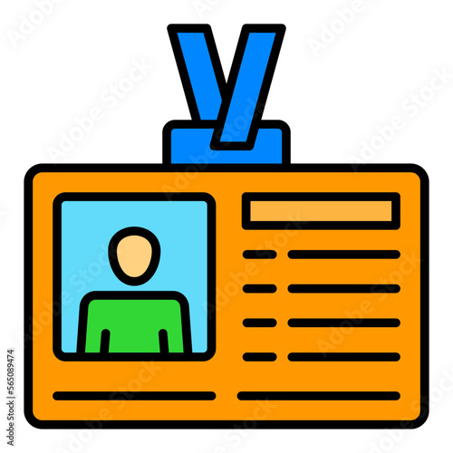 Id Card Filled Line Icon