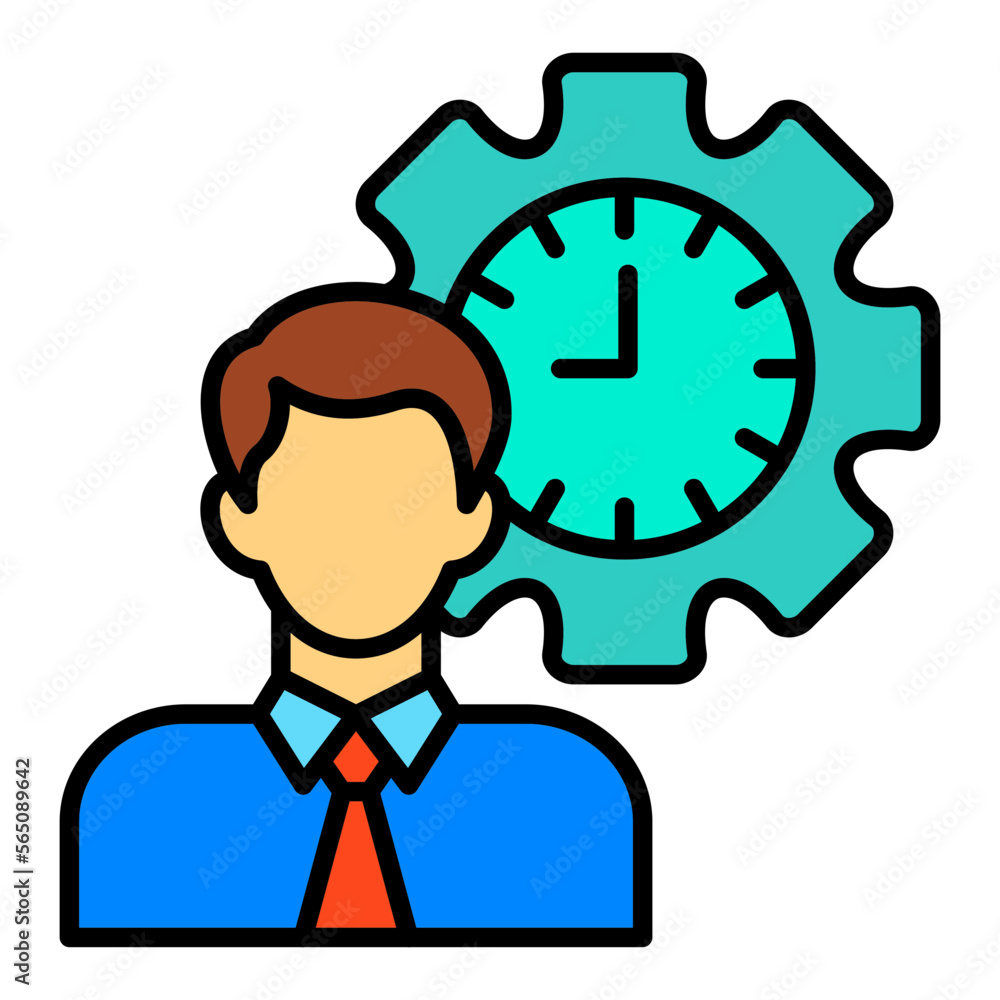 Punctuality Filled Line Icon Punctuality Filled Line Icon