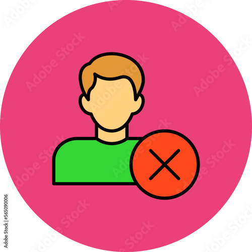 Rejected Multicolor Circle Filled Line Icon