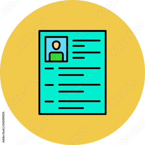 Curriculum Vitae Multicolor Circle Filled Line Icon