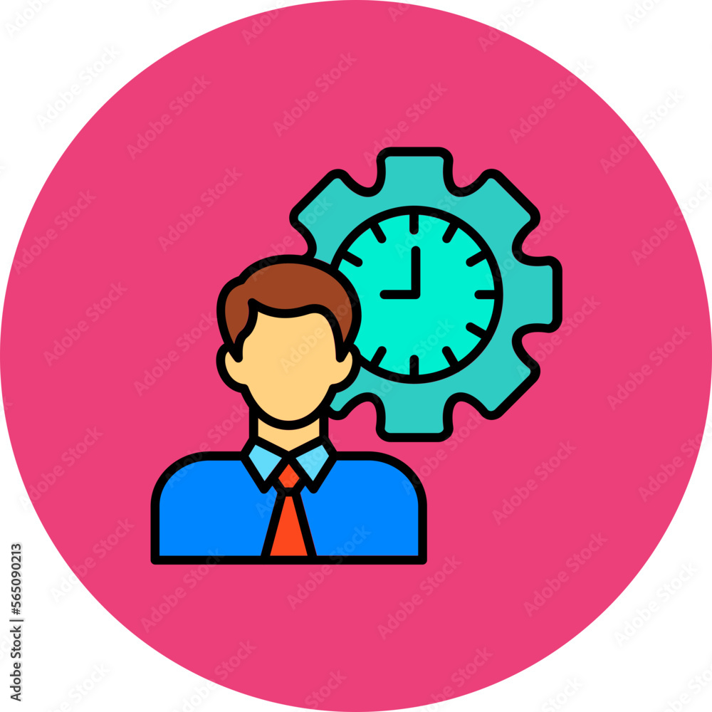Punctuality Multicolor Circle Filled Line Icon Punctuality Multicolor Circle Filled Line Icon