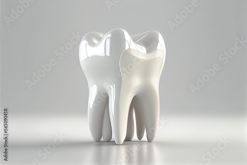 Healthy human tooth dental anatomy 3d illustration. Generative AI