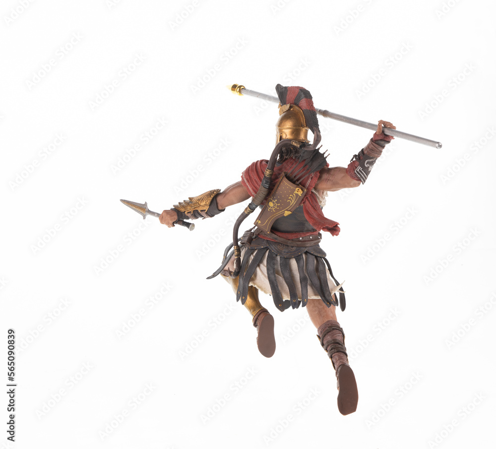 gladiator with spear isolated on white background gladiator with spear isolated on white background