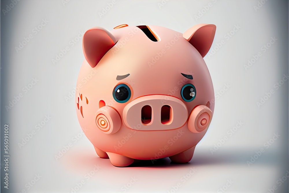 Piggy bank on a white background. Generative AI Piggy bank on a white background. Generative AI