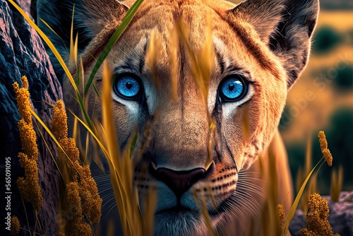 Close up portrait of a majestic lion, generated by ai