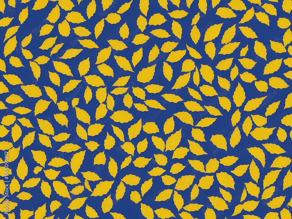Yellow leaf background blue Yellow leaf background blue