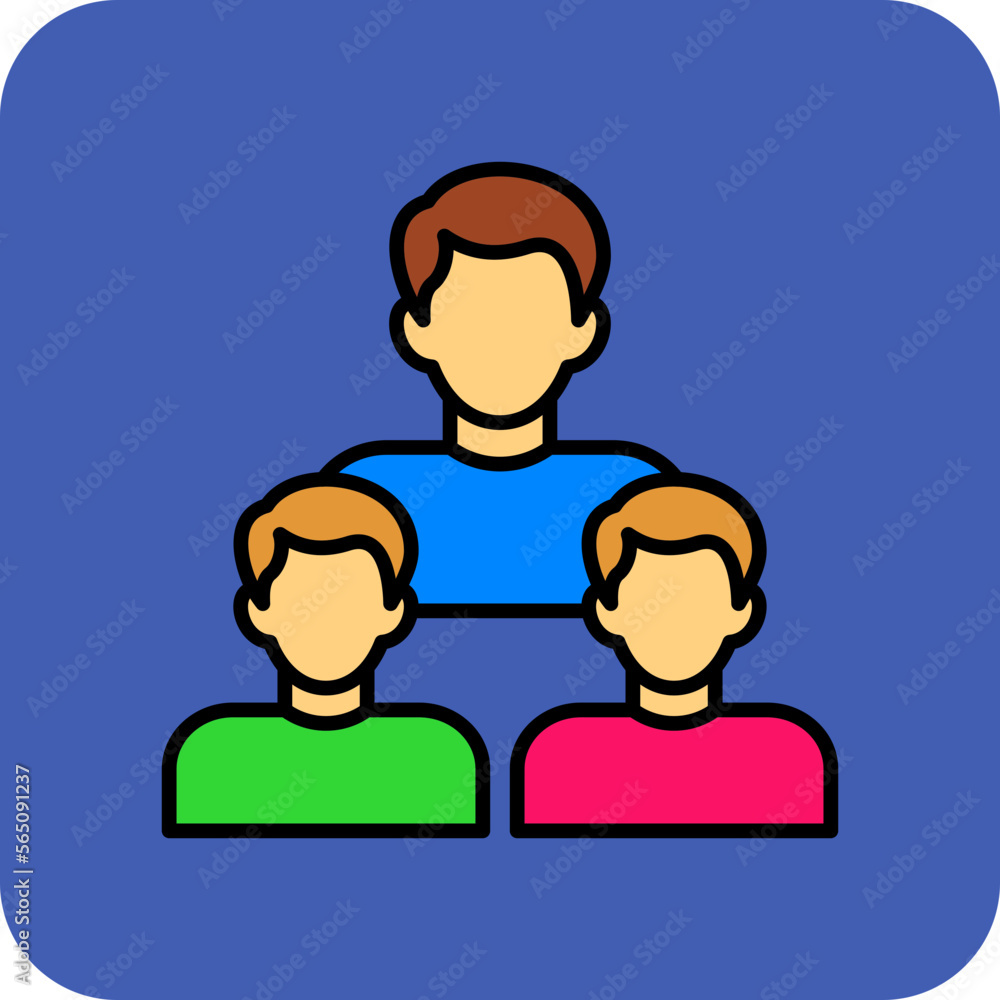Fototapeta premium Group Multicolor Round Corner Filled Line Icon