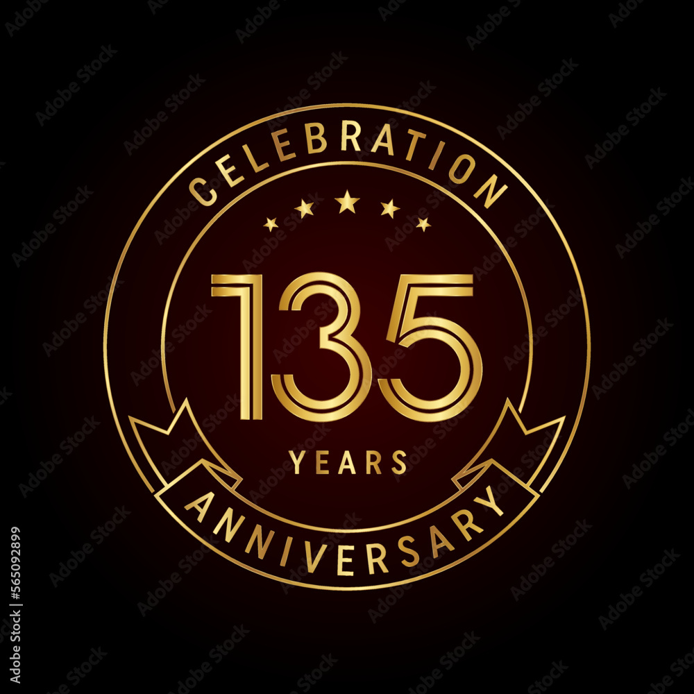 135th anniversary logo design in emblem style. Logo Vector Template 135th anniversary logo design in emblem style. Logo Vector Template