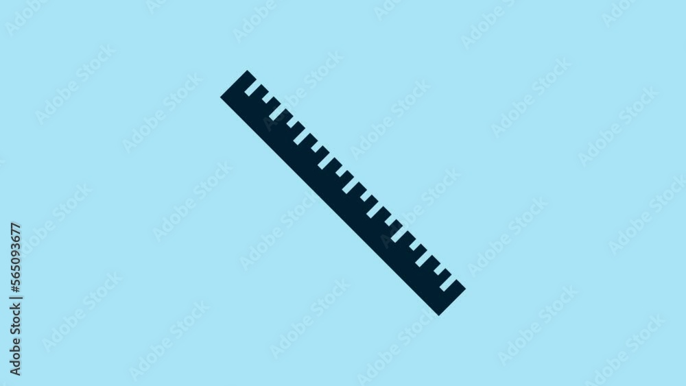 Blue Ruler icon isolated on blue background. Straightedge symbol. 4K Video motion graphic animation Blue Ruler icon isolated on blue background. Straightedge symbol. 4K Video motion graphic animation