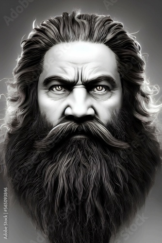 Portrait of a dwarf warrior. Generative AI