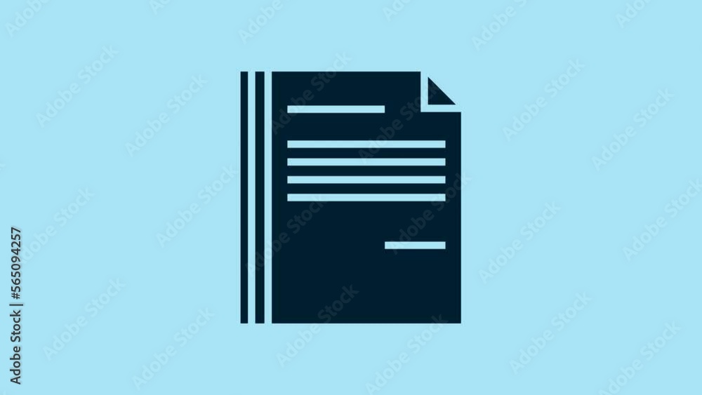 Blue File document icon isolated on blue background. Checklist icon. Business concept. 4K Video motion graphic animation Blue File document icon isolated on blue background. Checklist icon. Business concept. 4K Video motion graphic animation