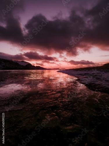 sunset over the sea